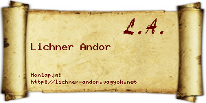 Lichner Andor névjegykártya